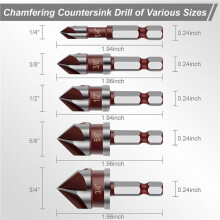 10PCS Countersink Drill Bit Set, 82 Degree HSS Counter Sink Drill Bit for Wood, Metal, Plastic Countersink Bit Set