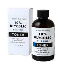 Nature Skin Shop 10% Glykolsyra Toner med DMAE, Anti-Aging Exfoliant för Rynkor & Pori