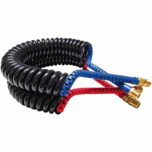 15 Fot Kink-Reparering 70MM Diameter Luftbroms Spiral Slang med 4 Tum Blå och Röda Handtag - Par