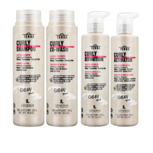 Lendan Curly Cuban Spirit 4-DELARS KIT av Terra med Low Poo Shampoo 10.6 oz + Co-Wash 10.4 oz + Curl Gel 9.7 oz + Activator Cr