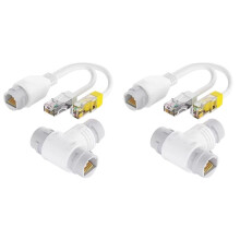 2X POE-Splitter 2-i-1 Nätverkskablagekontakt Trevägs RJ45-Kontakt POE-Kabel för IP-Säkerhetskamera
