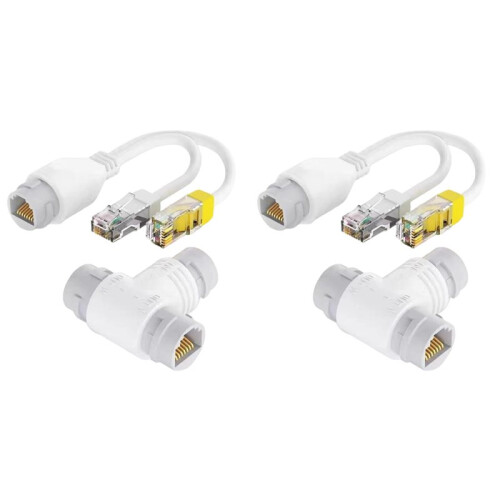 2X POE Splitter 2 in 1 Network Cabling Connector Three-Way RJ45 Connector POE Cable for IP Security Camera