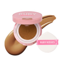 Ruby Kisses Cushion Foundation, Full Coverage Koreansk Makeup, Lätt och Långvarig, Naturlig Glowy Finish