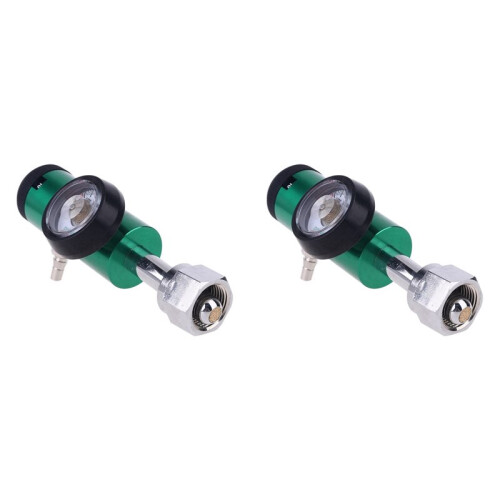 2X Régulateur D'Oxygène pour Manomètre de Pression D'Oxygène Domestique Régulateur de Débitmètre Buse de Sortie Cannelée