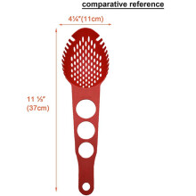 2X Nylon Spaghetti Server Non-Stick Pasta Fork Slotted Spoon Food Strainer with Spaghetti Measure Tool Strainer Ladle