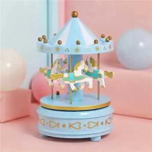 5pcs Luxury Carousel Music Box 4 Horses Rotate Rotation Romantic Luxury Carousel Toys Handwork Music Box Gifts