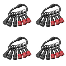4X Upgrade Drill Bit Holder Key Chain 6pc, 1/4 Bit Holder for Impact Driver, for Screwdriver & Drill Bits