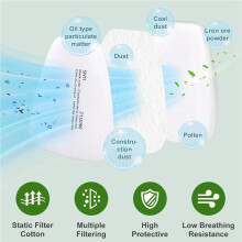 200PCS 5N11 Respirator Filter Cotton, Replacement Particulate Filter Cotton for 6200, 6502, 7502, 6800, and FF402 Series