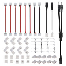 2X 2-Poliges LED-Anschlussset, Lötfreie Steckverbinder, 2-Wege--Jack-Splitter für 8 mm 2-Polige 2835-LED-Streifen