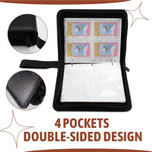 4X Top Loaders Binder,4 Pocket Double Sided Top Loaders Binder, Card Binder Abulm for Game/Football/Baseball Card