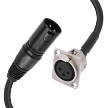Cable de Paso XLR de 6 Unidades, Caja de Escenario, Conector XLR Macho A Hembra Tipo D de 3 Pines para Panel de Conexión, Caja de Suelo para Audio.