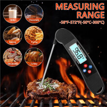 2X Professionelles Fleischthermometer, Digitales Sprechendes Thermometer für Blinde, Wasserdichtes Design, zum Grillen, BBQ, Küche