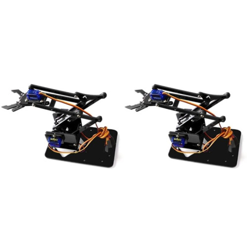 2X Robotic Arm DIY Parts Learning Kit Acrylic Maker Kit Single Claw Mechanical Arm with Servo
