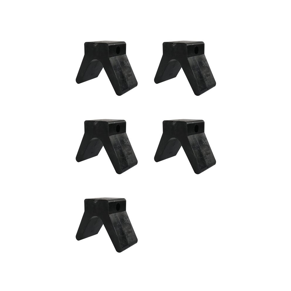 5X V-Style Boat Trailer Bow Stop Block Trailer Rubber Bow Stop Non Marking Mounting Hole 2 Inch Width 4 Inch V-Span 4713344070016