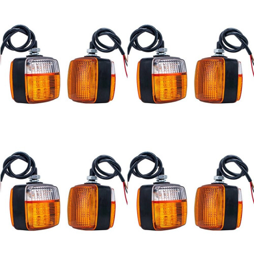 8X Forklift Turning Light LED Double-Sided Small Light 12V Square Turning Front Light Parking Light Reversing Light