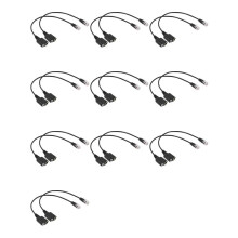 20X Headset Adapter RJ9 Plug Dual 3.5 mm Audio Socket Socket Naar Plug RJ9 Plug Adapter Converter Kabel voor Telefoon