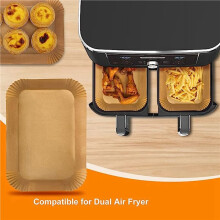200PCS Rectangle de Doublures de Friteuse à Air, Doublures de Friteuse à Air pour DZ201 DZ401, Papier de Cuisson pour Friteuse à Air pour