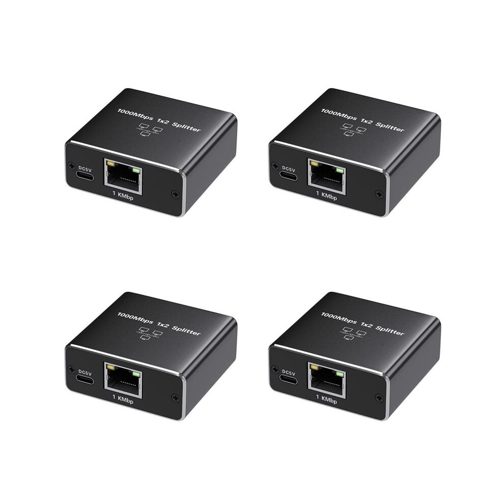 Photos - Protective film / glass 4X 1 in 2 Out Gigabit Ethernet Splitter 1000Mbps High Speed RJ45 Network Extension Cable Connector Cat5/5e/6/7/8 Splitte