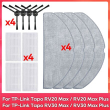 Pour Tapo RV30 Max, RV30 Max , RV20 Max, RV20 Max Pièce de Rechange Filtre Brosse Latérale Accessoires de Balai