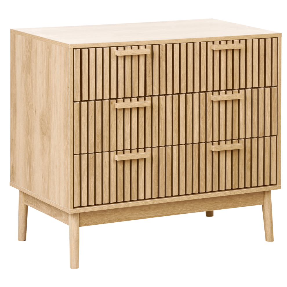Beliani 3 Drawer Chest Lynwood Light Brown