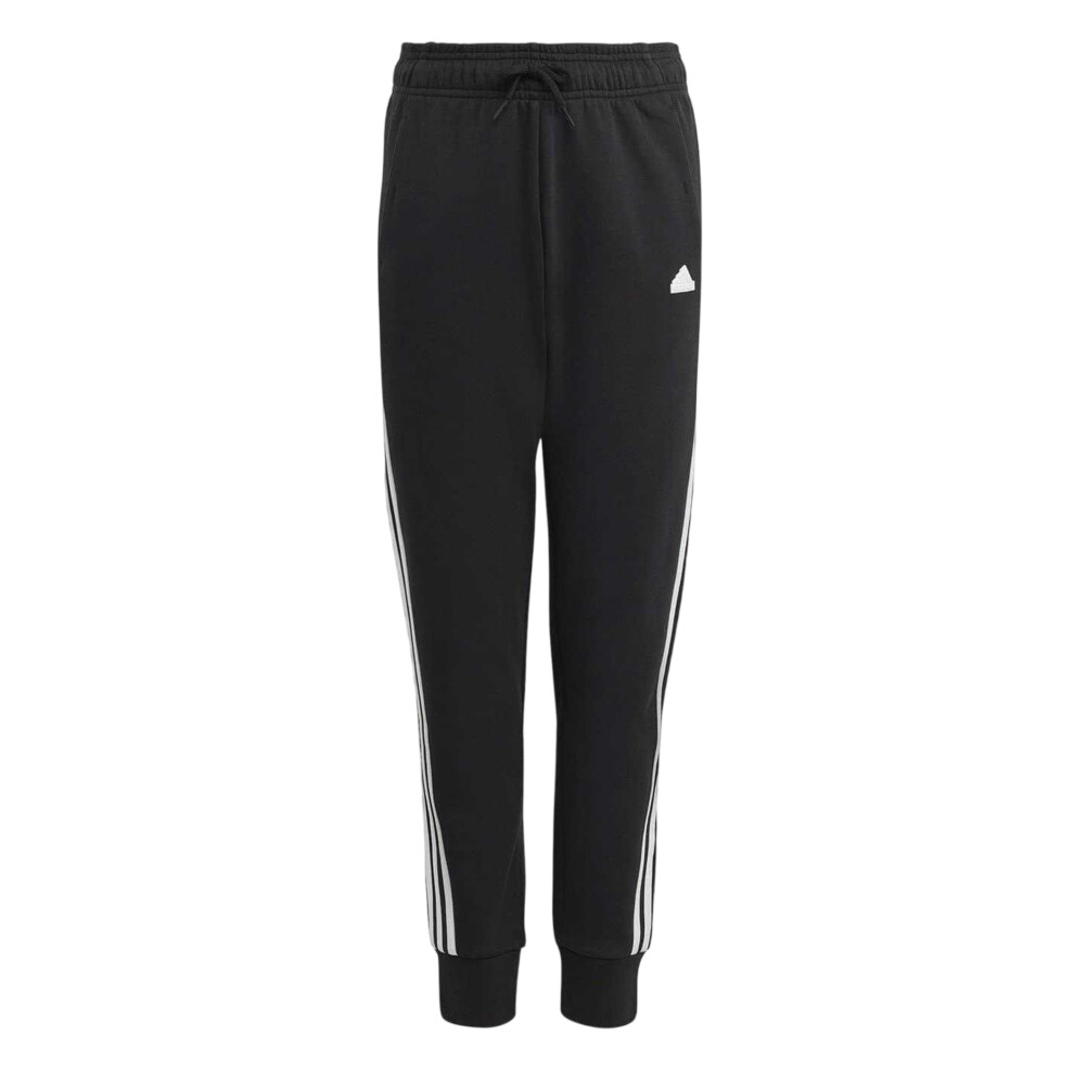 Adidas (11-12 Years, Black/White) Childrens/Kids Side Stripe Regular Joggers
