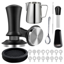 22 Pièces Accessoires Expresso Ensemble de Presse à Café Expresso avec Presse à Expresso WDT Outil Agitateur à Café Pichet à Mousse 58 mm