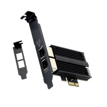 2X Carte Réseau Pcie Vers RJ45 I226-V 2500 Mbps Carte Réseau Gigabit Ethernet 2,5 G Double 100/1000/2500 Mbps pour Ordinateur de Bureau