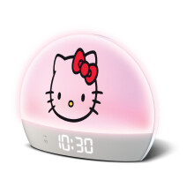 Hello Kitty Soluppgång Väckarklocka - Flerfärgade Ljus, USB-laddning, LED-display, Snooze-funktion
