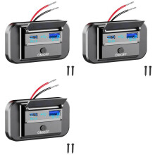 3X 12-24V QC3.0 PD3.0-Anschlüsse Schnellladegerät mit Schalter, Schnelllade-USB-Power-Panel für Motorrad, Auto, LKW, ATV