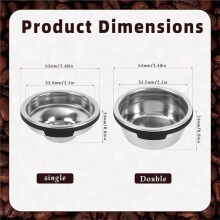 2 Paniers-Filtres à Café Simples et Doubles pour Luxe Cafe ES601 et ES701, Porte-Filtre Pressurisé