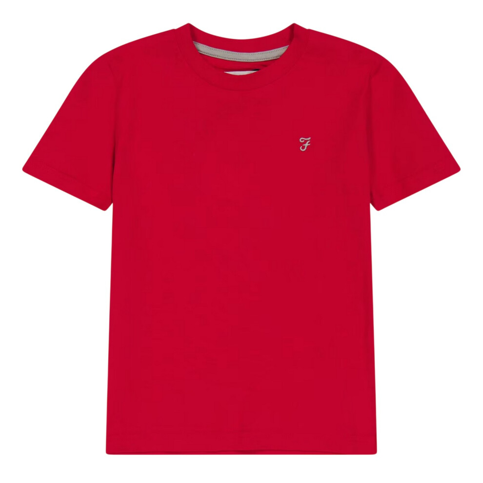 Farah (12-13 Years, Red) Childrens/Kids Denny Crew Neck T-Shirt