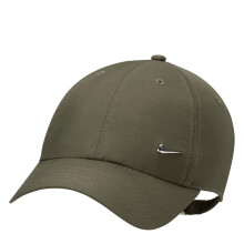 (One Size, Olive Green/Silver) Nike Swoosh Polyester Baseball Cap