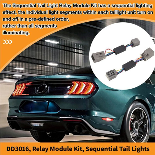 2pcs Car DD3016 Sequential Tail Lights Module Kit for  Mustang 2010-2021 Only USDM Model Sequential Brake Lamp Relay 1