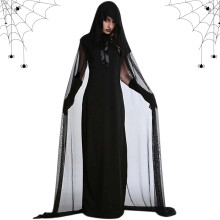 Disfraz de Novia Fantasma Vampiresa para Mujer para Halloween Vestido Largo Negro 2XL — disfraz halloween