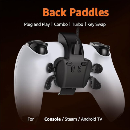 Paddles for PS5 Controller with MIC Function, Upport Combo/Turbo/Key Swap/Remapping Features, for PS5 Console/PC/ 2