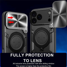 Shockproof Armor Magnetic Holder Ring Case for 17 Pro 5G Slide Lens Protect Cover for IPhone17Pro
