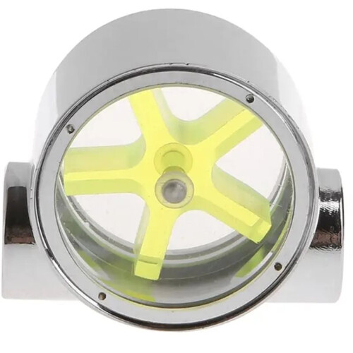 Chromed PC Water Cooling 5 Impeller Water Meter G1/4 Thread for Efficient Cooling 2