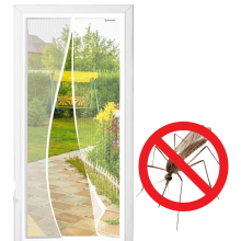 Magnetisches Fliegengitter für Balkontüren Terrassentüren Schwarz 130 x 210 cm — mückenfliegengitter magnetisch, mückenfliegengitter balkontür