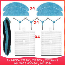 Adatto per MEDION X41 SW / X41 SW+ / X42 SW+ / MD 11916 / MD 14841 / MD 12034 Parti Spazzola Laterale Principale Filtro HEPA Panno per Mocio