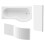 NES Home Nes Home P Shaped RH 1600mm Curved Shower Bath Acrylic Front Panel & Screen 4