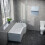 NES Home Nes Home P Shaped RH 1600mm Curved Shower Bath Acrylic Front Panel & Screen 3