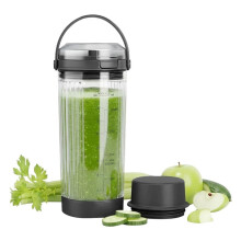 Tazza di Ricambio da 532 Ml (18 Oz), Tappo, Coperchio A Tenuta Stagna, Beccuccio e Coprilama, Senza BPA, per Frullatore per Blast Nero