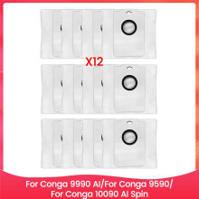 12 Sacchetti Antipolvere per Conga 9990 AI/per Conga 9590/per Conga 10090 AI Spin Aspirapolvere Ricambi Strumenti per La Pulizia Della Casa
