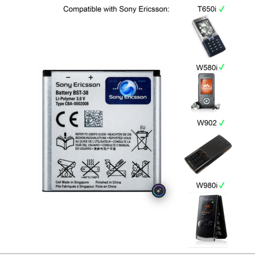Sony Genuine Battery BST-38 For Sony Ericsson C510,C901 1