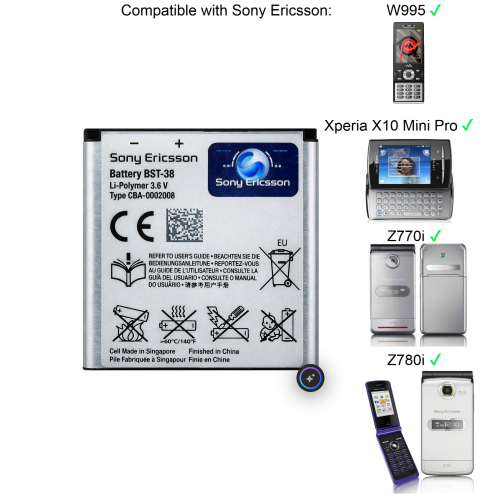 Sony Genuine Battery BST-38 For Sony Ericsson C510,C901 2