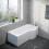 NES Home Nes Home P Shaped Right Hand 1600mm Curved Shower Bath Acrylic & Front Panel 2