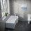 NES Home Nes Home P Shaped Right Hand 1600mm Curved Shower Bath Acrylic & Front Panel 3