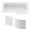NES Home Nes Home P Shaped Right Hand 1600mm Curved Shower Bath Acrylic & Front Panel 4
