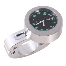 Silver Motorcycle Handlebar Mount Waterproof Clock