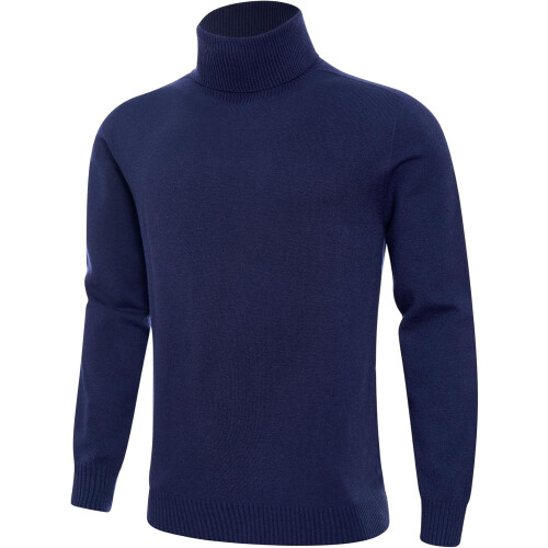 Dancinova Herrenpullover mit Rollkragen Strick Weich Warm Dunkelblau M — herren strickpullover, pullover marineblau 1
